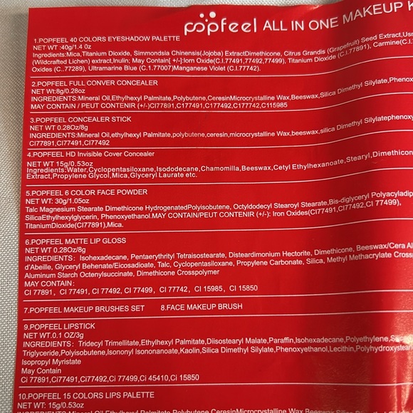 Popfeel All In One Makeup Kit. KIT014C. Silver Glitter Case Included. NWT - Picture 11 of 14